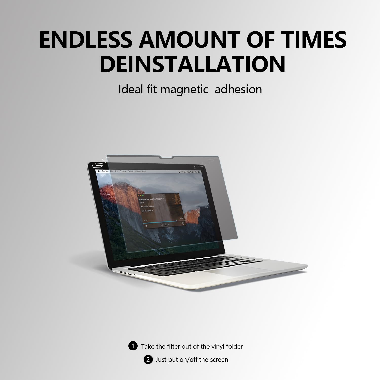 Filtro Magnetico per la Privacy per MacBook PRO da 15 Pollici (2016-2019), Protezione dallo spionaggio, antiglare, Pellicola Protettiva per la Privacy per MacBook PRO da 15 Pollici (A1707, A1990)