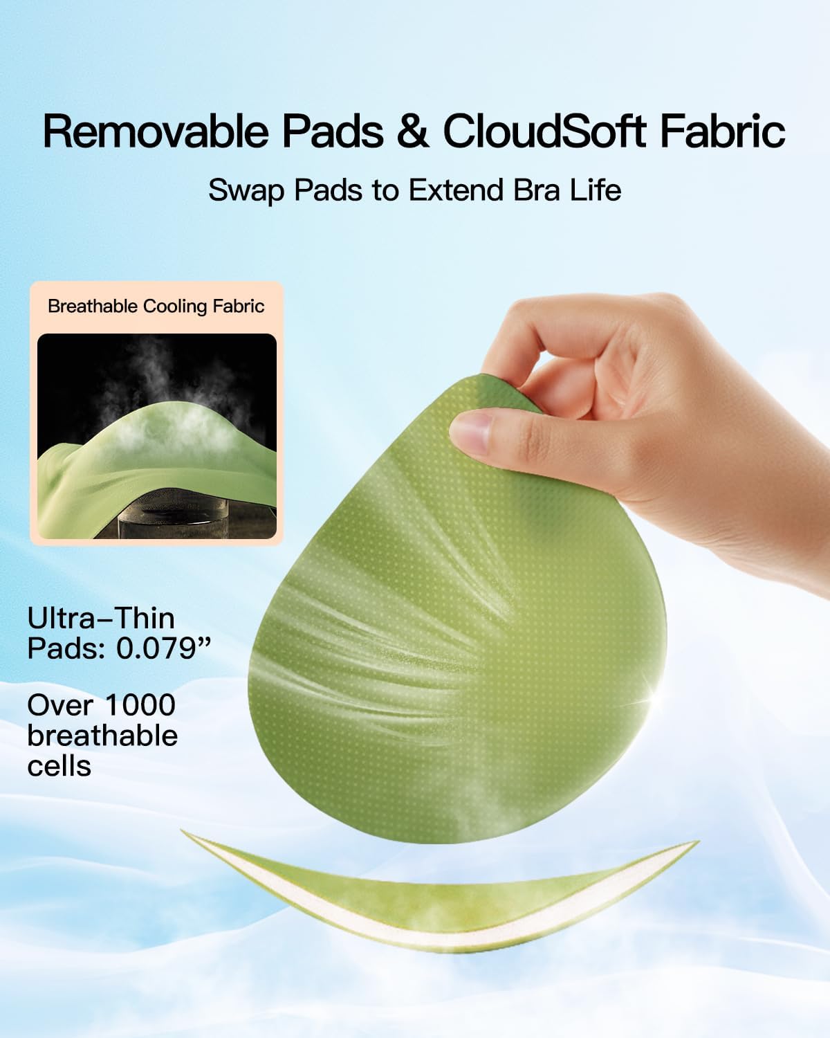 Minimizer Bras for Women Full Coverage Wireless Plus Size Seamless Bralette with Removable Pads Adjustable Comfort (42E, Green) - Image 5