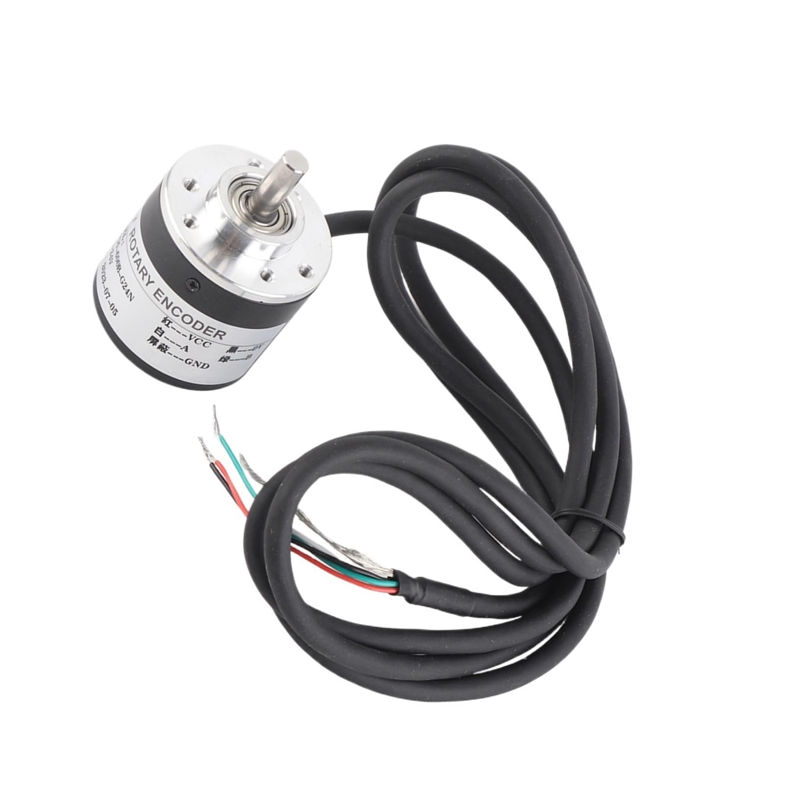 Encoder incremental rotativo Equipo de automatización industrial 600P/R Codificador de rotación incremental magnetoeléctrico 5 V-24 V AB, eje bifásico de 6 mm