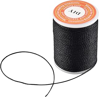 Shufearo(シュフェアロ)(R) ロールブラックワックスをかけたコットンネックレスビーズコードHOT1ミリメートル文字列