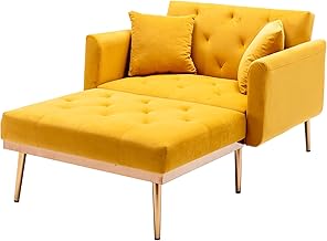 Relaxsessel Schlafsessel mit Schlaffunktion, 3-Fach Verstellbarer Klappsessel für Wohnzimmer, Schlafzimmer oder Gästezimmer, Bequemer Sessel mit Liegefunktion und Stauraum (Mango)