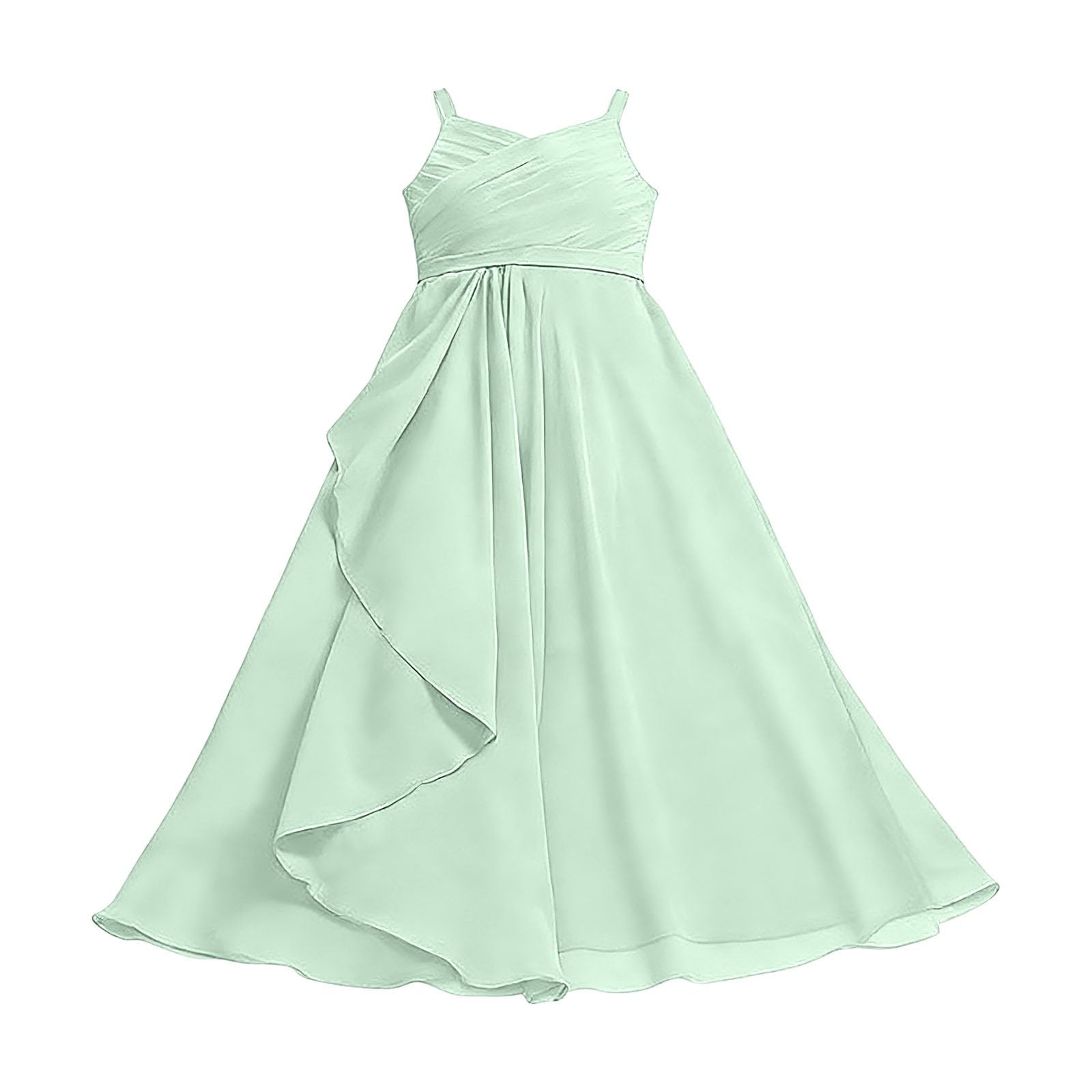 Robe d'été pour fille - En mousseline de soie fluide - Pour demoiselle d'honneur - Robe de mariage - Robe de fête