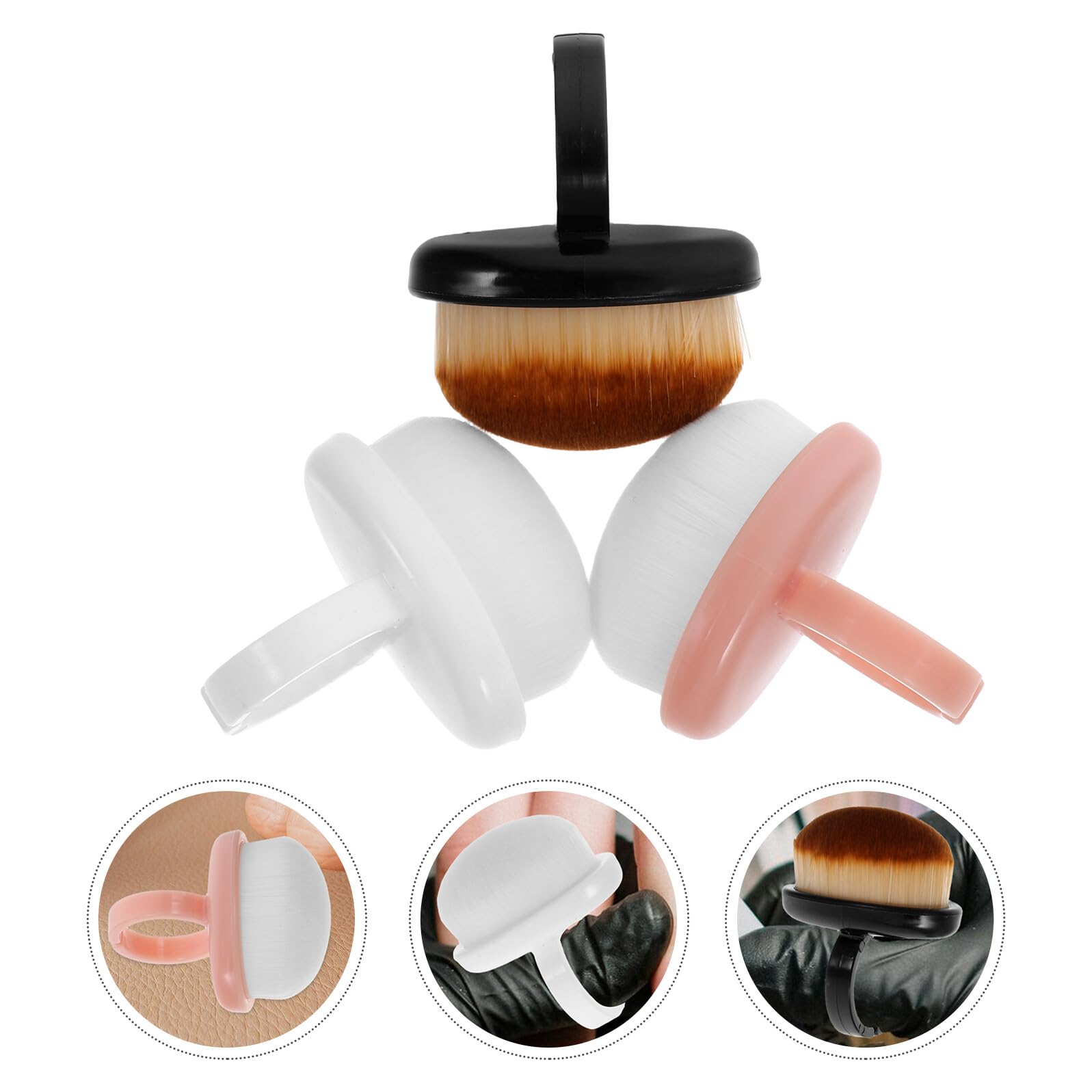 3 Pièces Brosse À Ongles Douce Avec Poils Souples Pinceaux Manucure Dépoussiérant Portable Pour Nettoyage Et Soin Des Ongles