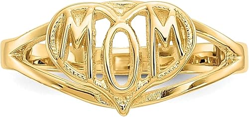 Miniatura 5 de ICE CARATS Anillo de corazón de oro amarillo de 14 quilates para mamá, joyería fina para mujer, regalos para ella, Oro amarillo de 14 k, oro amarillo
