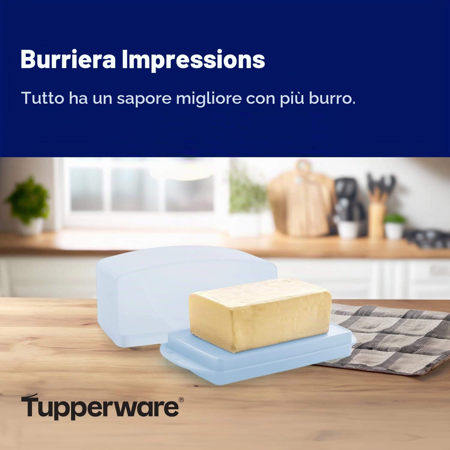 Tupperware Impressions Burriera – Azzurro – Lavabile in lavastoviglie e senza BPA