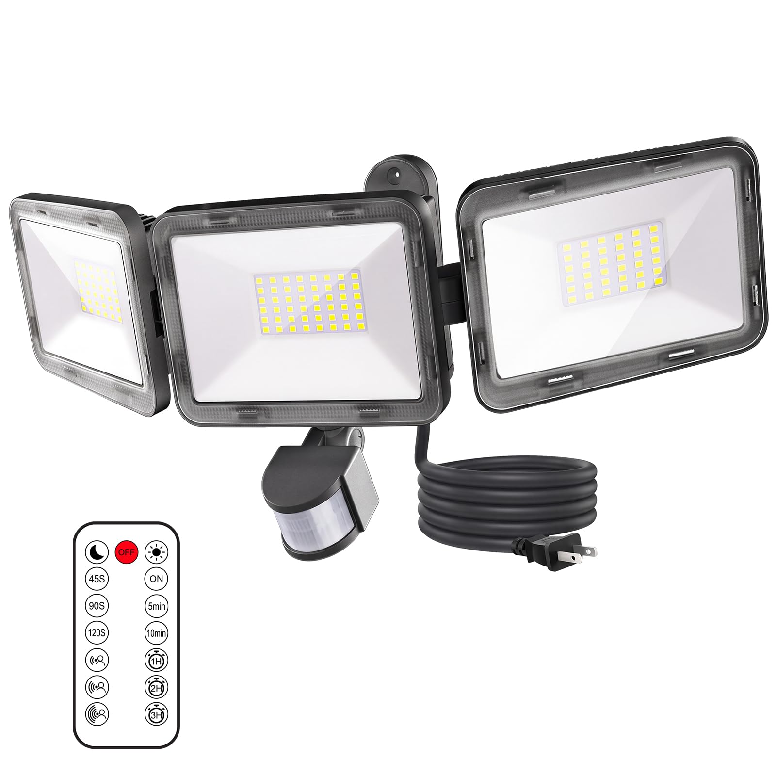 CLY LEDセンサーライト 人感センサー LED投光器 70W 昼白色 6500K 3灯式