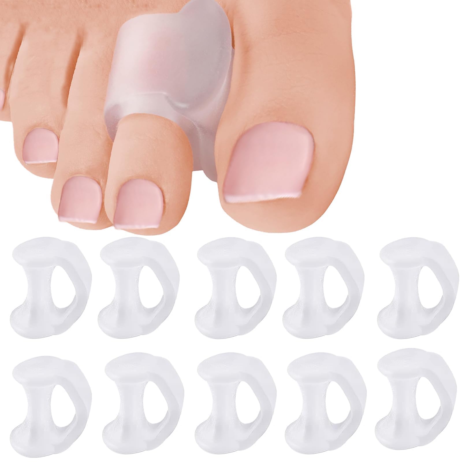10Pcs Toe Separator Set, Toe Spreaders and Corrector for Overlapping Toes, Bunion Corrector for Women, Anti-Friction Foot Care Spacers-image-37