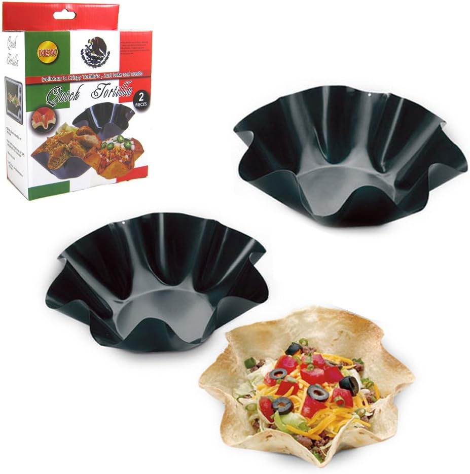2 Quick Easy Tortilla Maker Taco Bowl Press Shell Nonstick Pan Baker Mold Salad