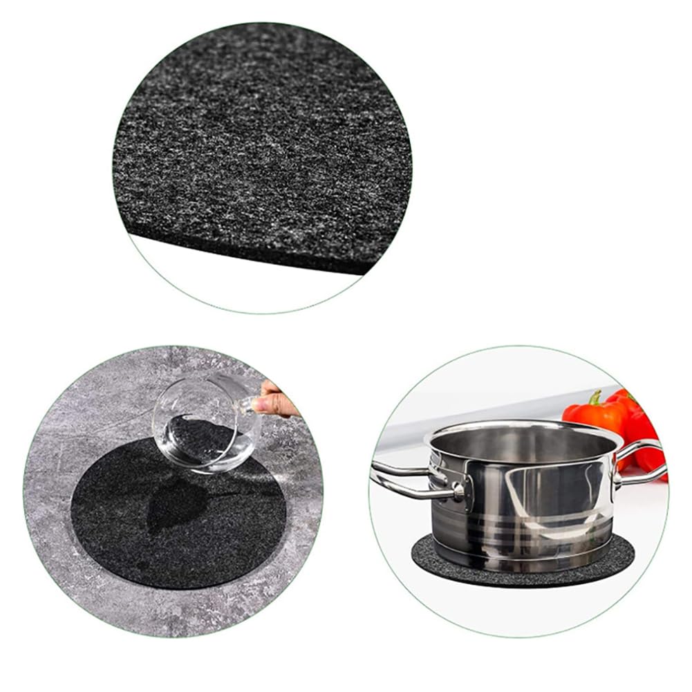 FSSTUD 8 Pcs Round Plant Coasters Absorbent Felt Plant Mat Waterproof Plant Pot Saucers House Flower Pot Coasters Reversible Plant Pads for Indoor Outdoor Dark Grey - Image 4