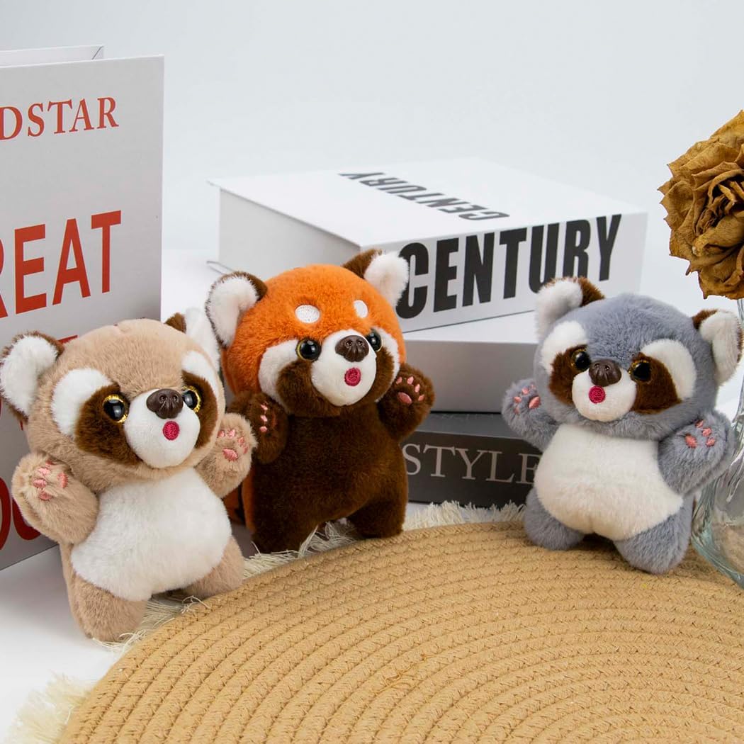 Cute Keychain Kawaii Accessories Decorative Pendants for Backpacks Gifts for Women (Grey Raccoon) - Image 4