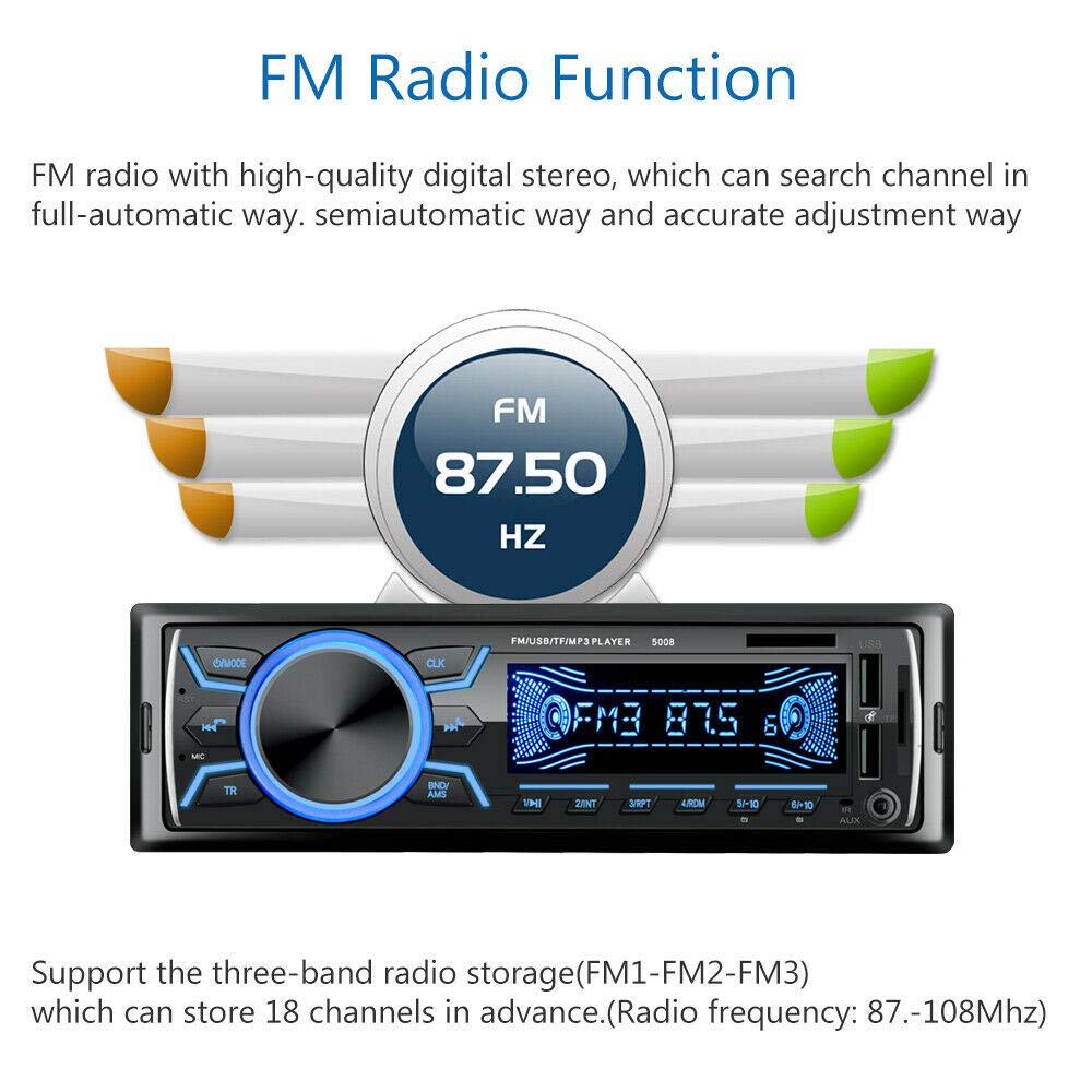 Riloer Lettore DVD portatile per auto, con antenna stereo, Bluetooth integrato, microfono, chiamate in vivavoce, ricarica USB veloce, trasmissione audio avanzata