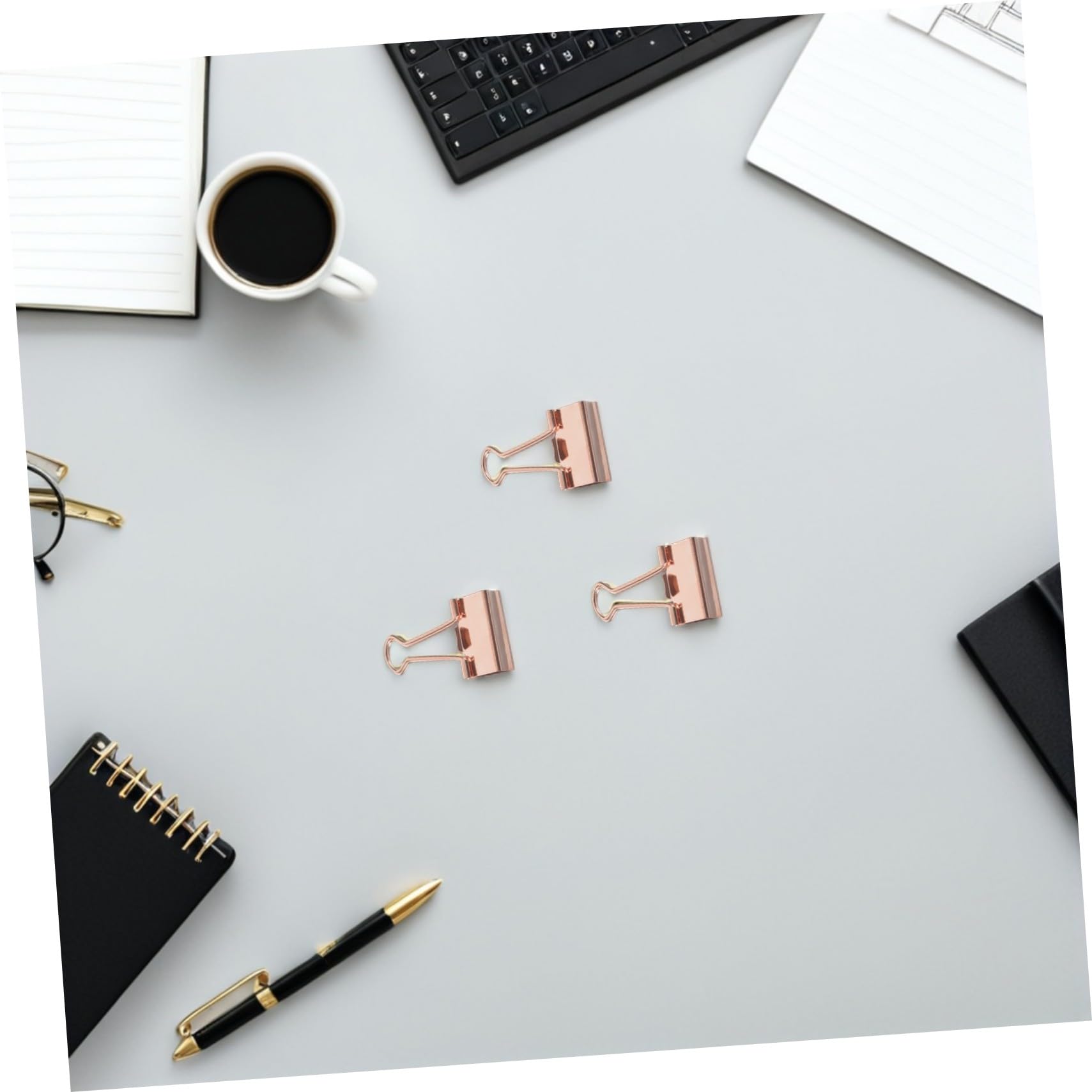 SHINEOFI 100stücke Klappclips Metall für Notizbuch Dokumente Büroklammern als Geschenkpapierhalter Dokumentenbinderclips Dekorative Büroklammern für Journaling