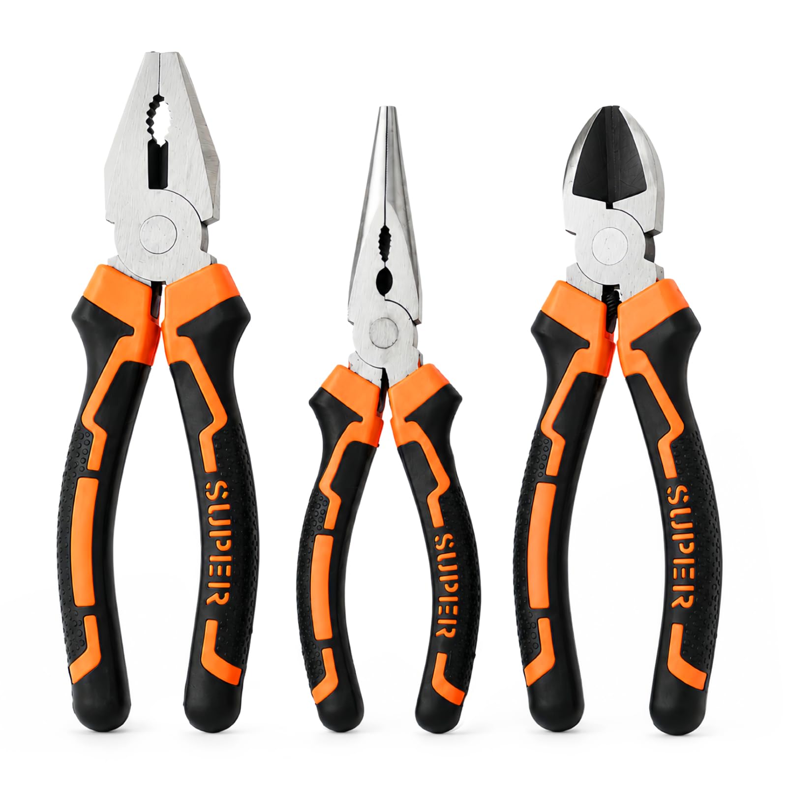 3 Pcs Pliers Tools, Combination Pliers Set, Snips Mechanic Tools