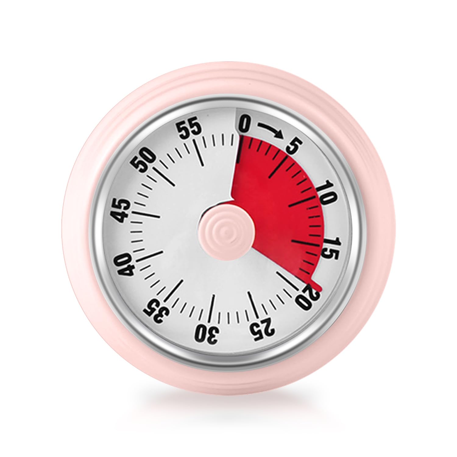 Visual Timer, Teeloray 60-Minute Countdown Timer, Kitchen Timer with Magnetic Base, Mechanical Clockwork, Ringer Alert, Time Management Tool for Children and Adults, Study/Work/Cooking (Pink)