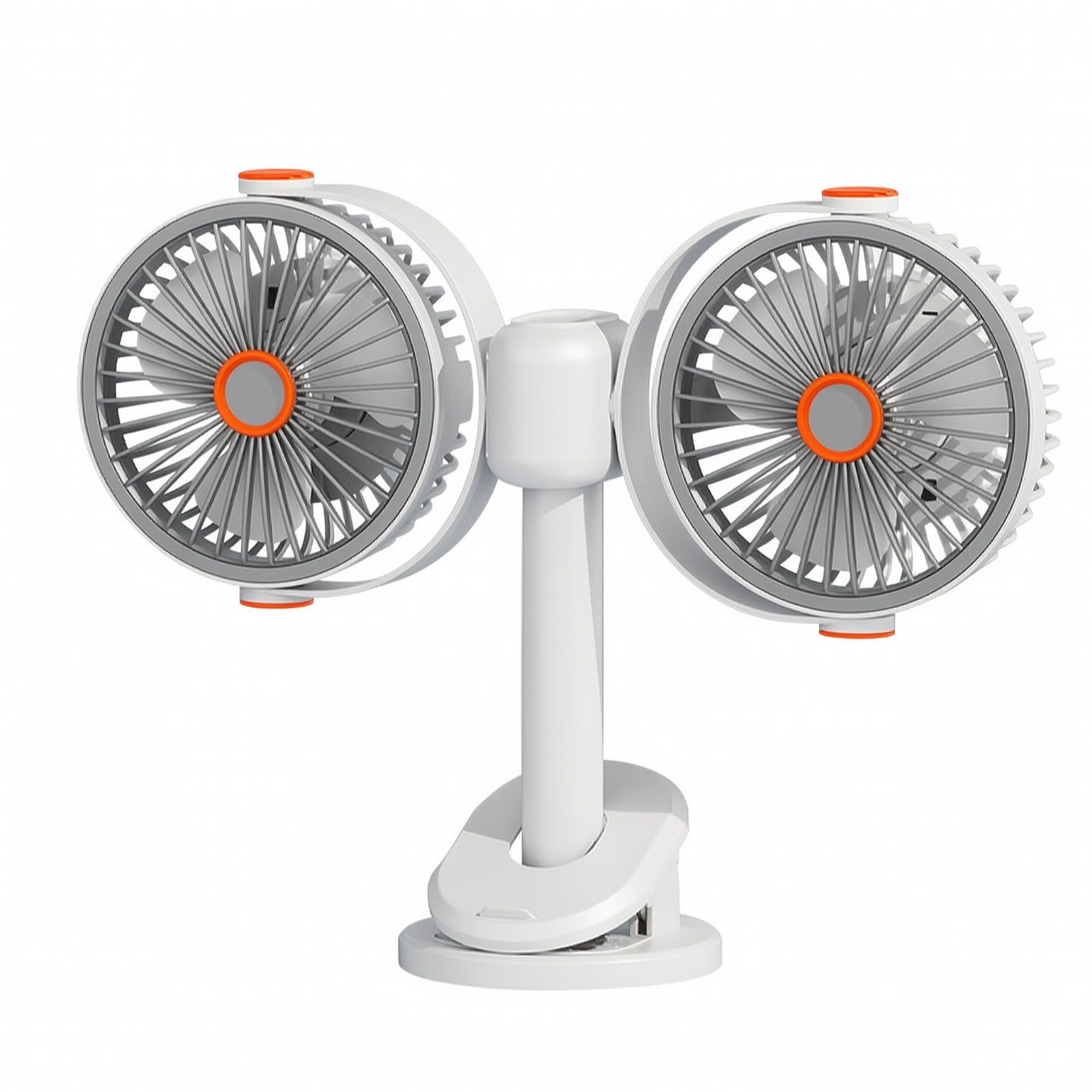 Ventola Doppia USB Ventilatore da Scrivania Ventilatore a Clip Ventilatore da Tavolo Ventilatore Portatile con Doppia Testa Orientabile a Controllo