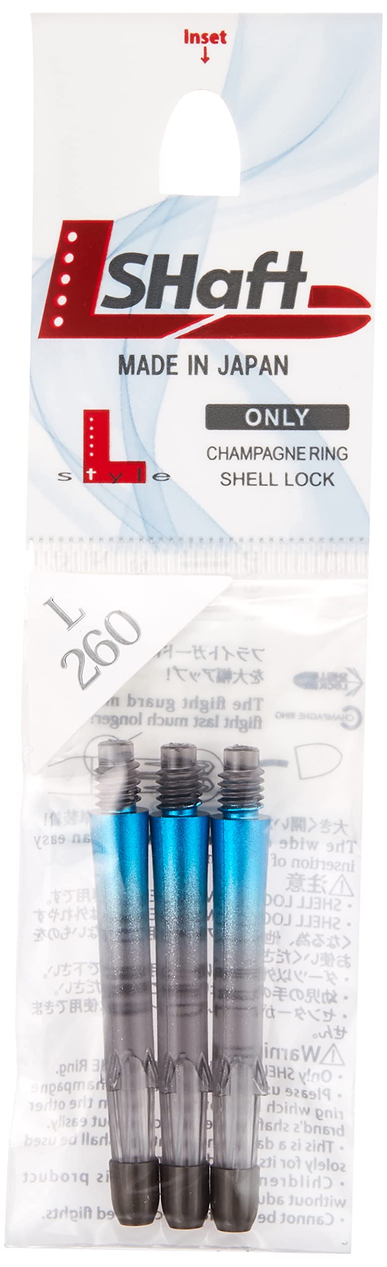 Akitekusu El Style El Shaft Straight Lock Gradient Clear Black × Blue 260 fls1212