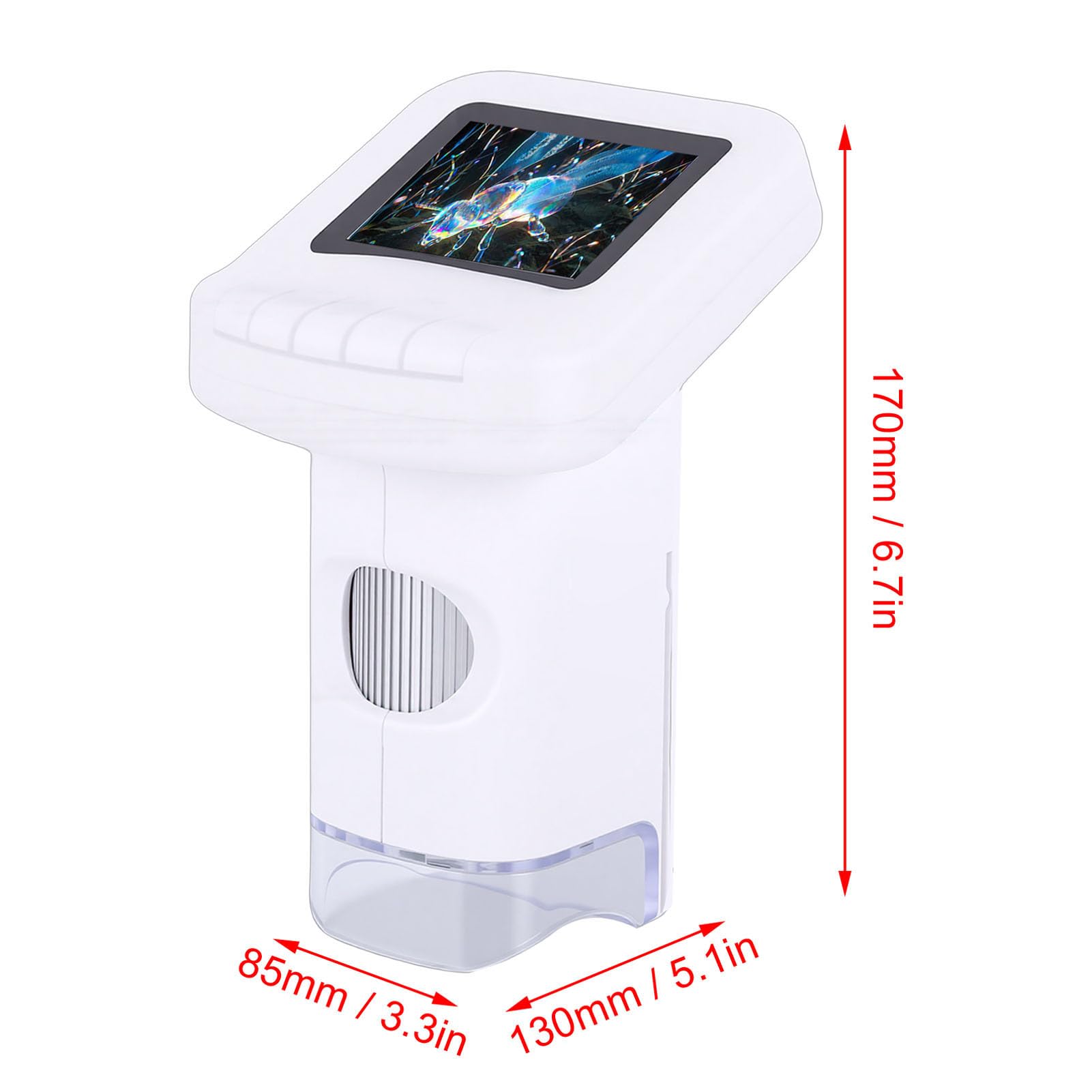 Luocute Microscopio Electrónico Portátil 120-1200X, Microscopio Digital Portátil con 6 Luces LED, para Estudiantes Experimentos Científicos Grabación de Vídeo Fotográfico