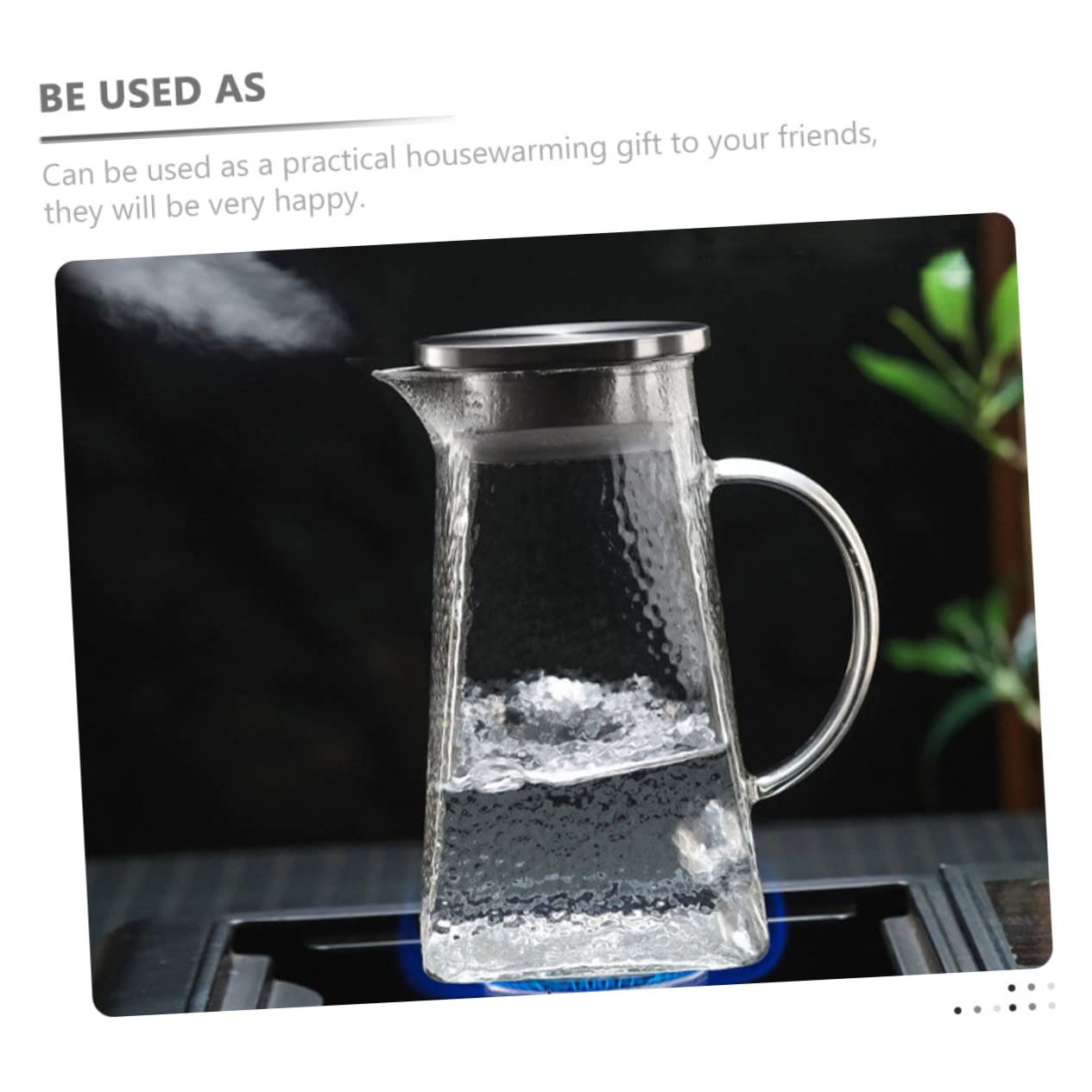 Zerodeko Jarra de Vidrio con Patrón Martillado Jarra de Agua Hogar para Servir Bebidas Refrescantes Té o Jugo Fiestas o Reuniones Familiares