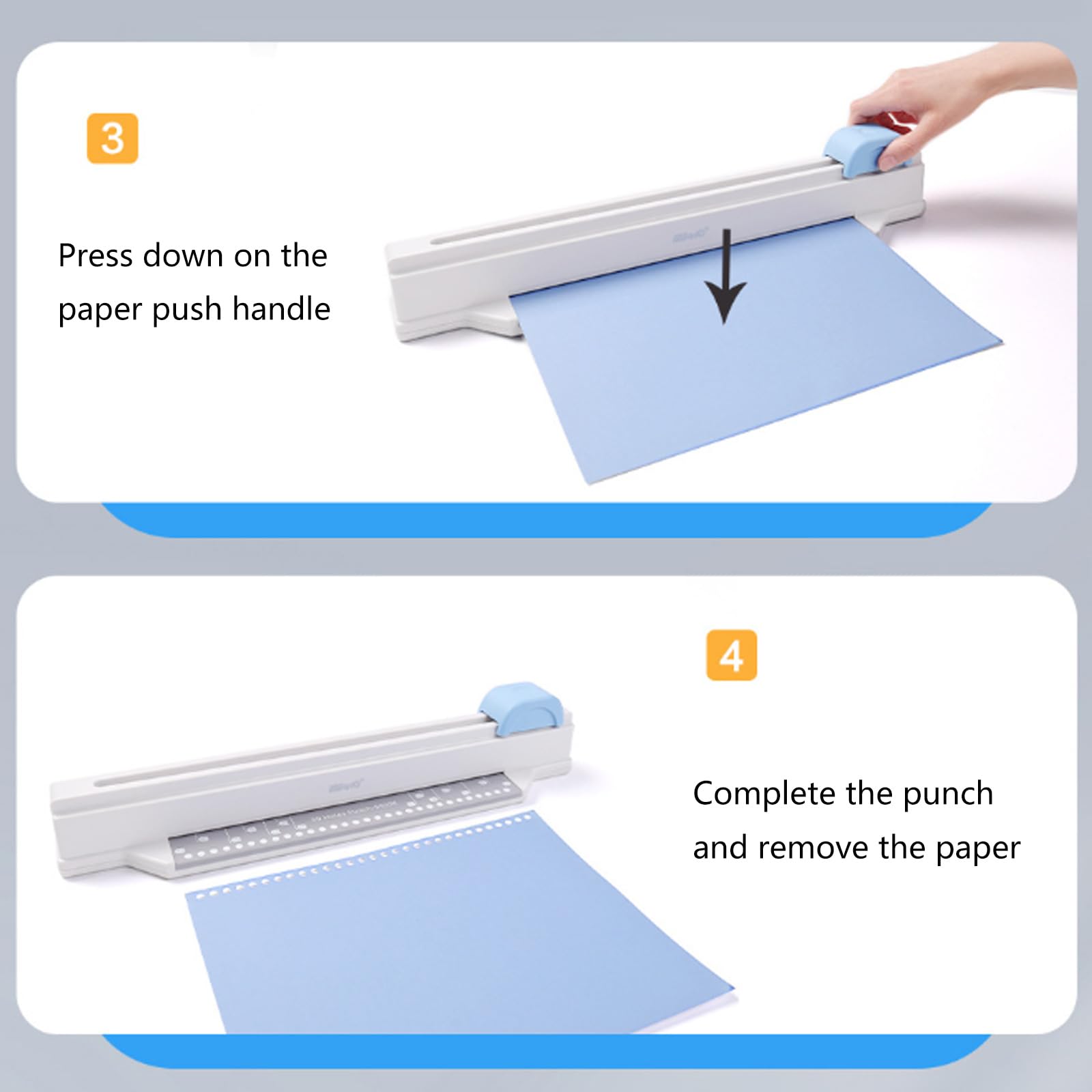 Perforadora de papel ligera de 30 agujeros, portátil, gran capacidad, 5 hojas, carpeta portátil de mano