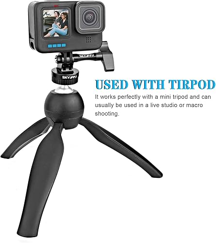 Miniatura 5 de Adaptador de trípode-perno de aluminio compatible Cámara de acción Hero 89101112 DJ I OSMO Geekpro