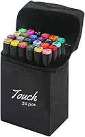 Estojo de Canetas Permanentes Touch, Marcador Ponta Dupla, Canetinhas para Colorir Desenhos, Lettering, Sketch (24)