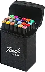 Estojo de Canetas Permanentes Touch, Marcador Ponta Dupla, Canetinhas para Colorir Desenhos, Lettering, Sketch (24)