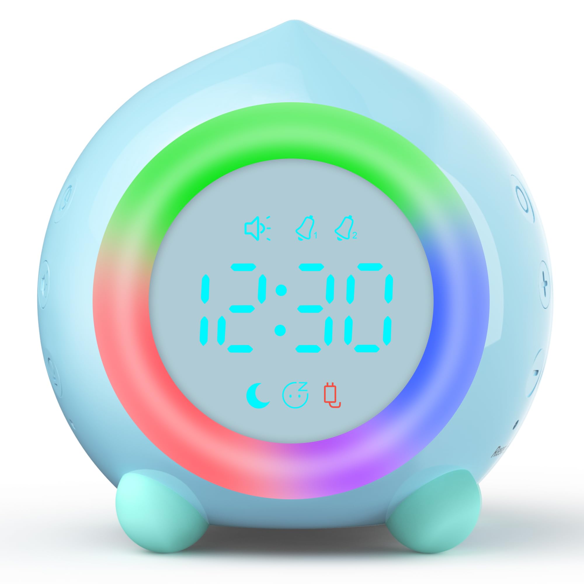 Edillas Réveil Enfant Digital Football Pêche Veilleuse Double Alarme Snooze 6 Sonneries