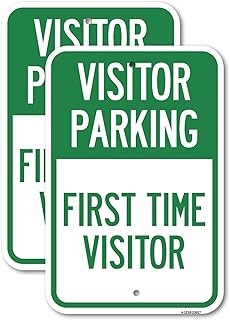 (2 Pack) Reserved Parking Sign Visitor Parking First Time Visitor | 12