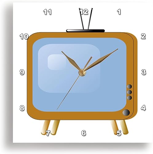 3dRose Reloj de pared silencioso - 15 pulgadas - Set de TV retro - Los años sesenta