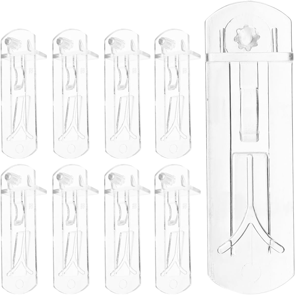 iplusmile 20Pcs Heavy Duty Plastic Shelf Support Pegs 2.16X0.70X0.47In Self-Locking Cabinet Shelf Clips Clear Brackets for Kitchen Cabinet Bookcase Shelving