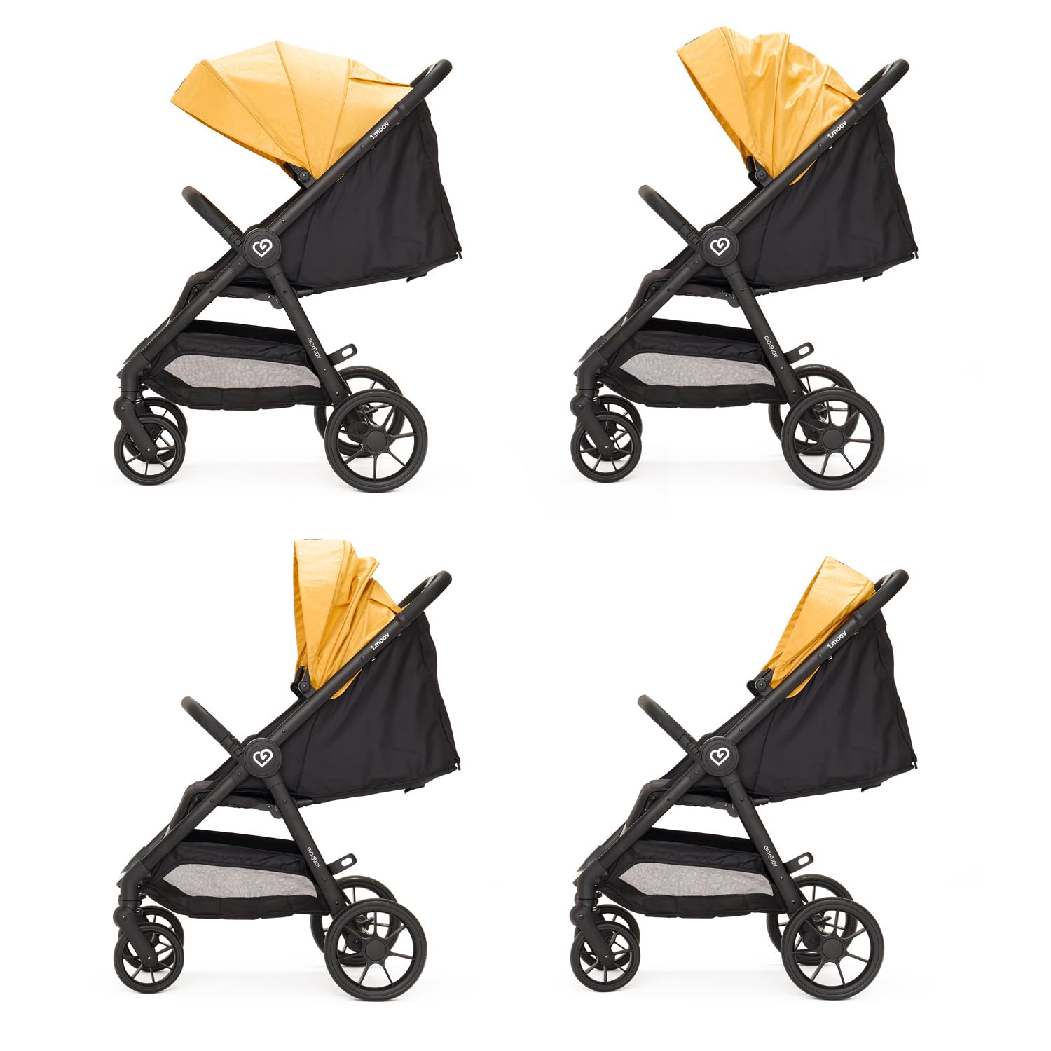 Moov Passeggino Leggero Nero Compatto Ruote Ammortizzate