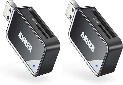 Vista 8 de Anker Lector de tarjetas SD, lector de tarjetas de memoria USB C 2 en 1 para cámara digital, visor de tarjetas SD con doble ranura para SDXC, SDHC