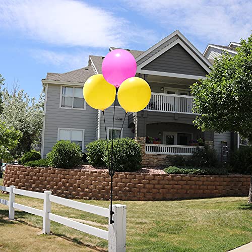 Image of BalloonBobber - Weatherproof Reusable Balloon Triple Cluster Pole Kit - Helium Free Plastic Outdoor Balloons