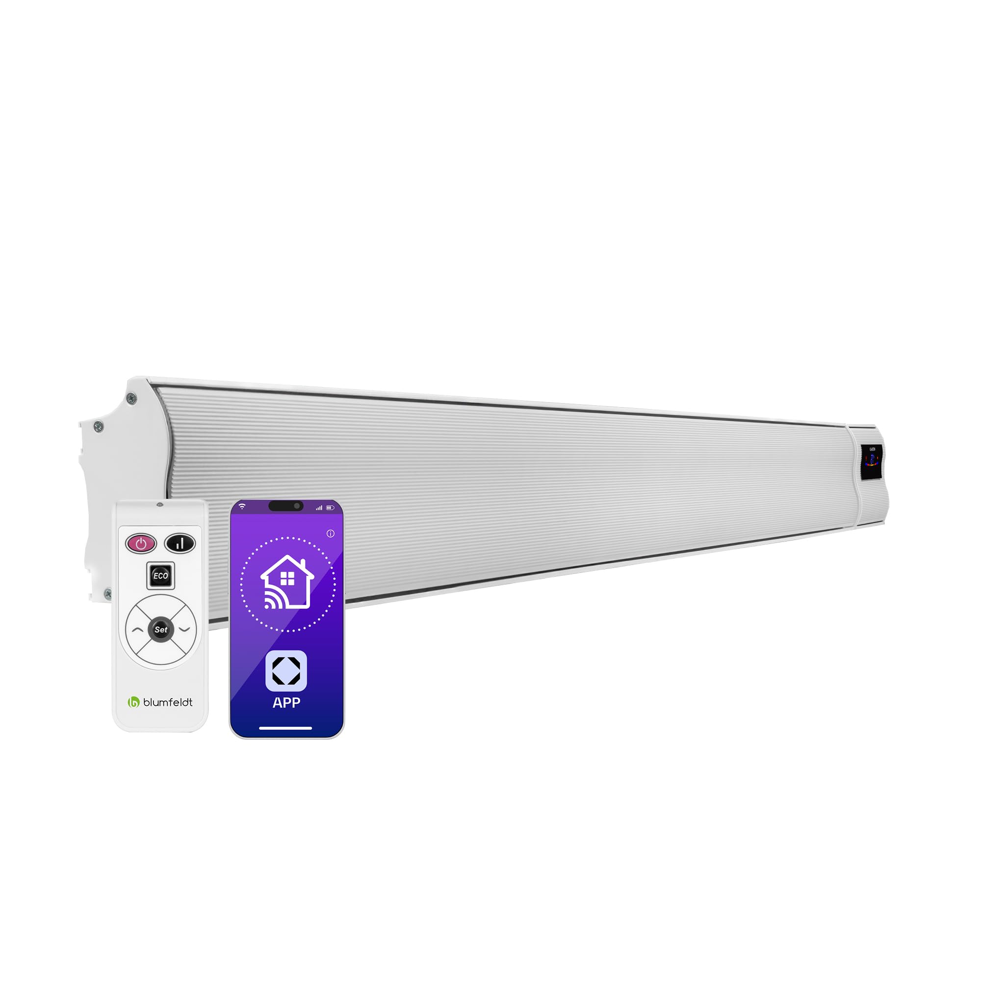 Klarstein Chauffage Electrique à Infrarouge, Chauffage de Jardin 3000W, App Smart WiFi, Télécommande, Minuterie, Affichage LED, Exterieur Terrasse, d'Appoint Econome Sans CO2