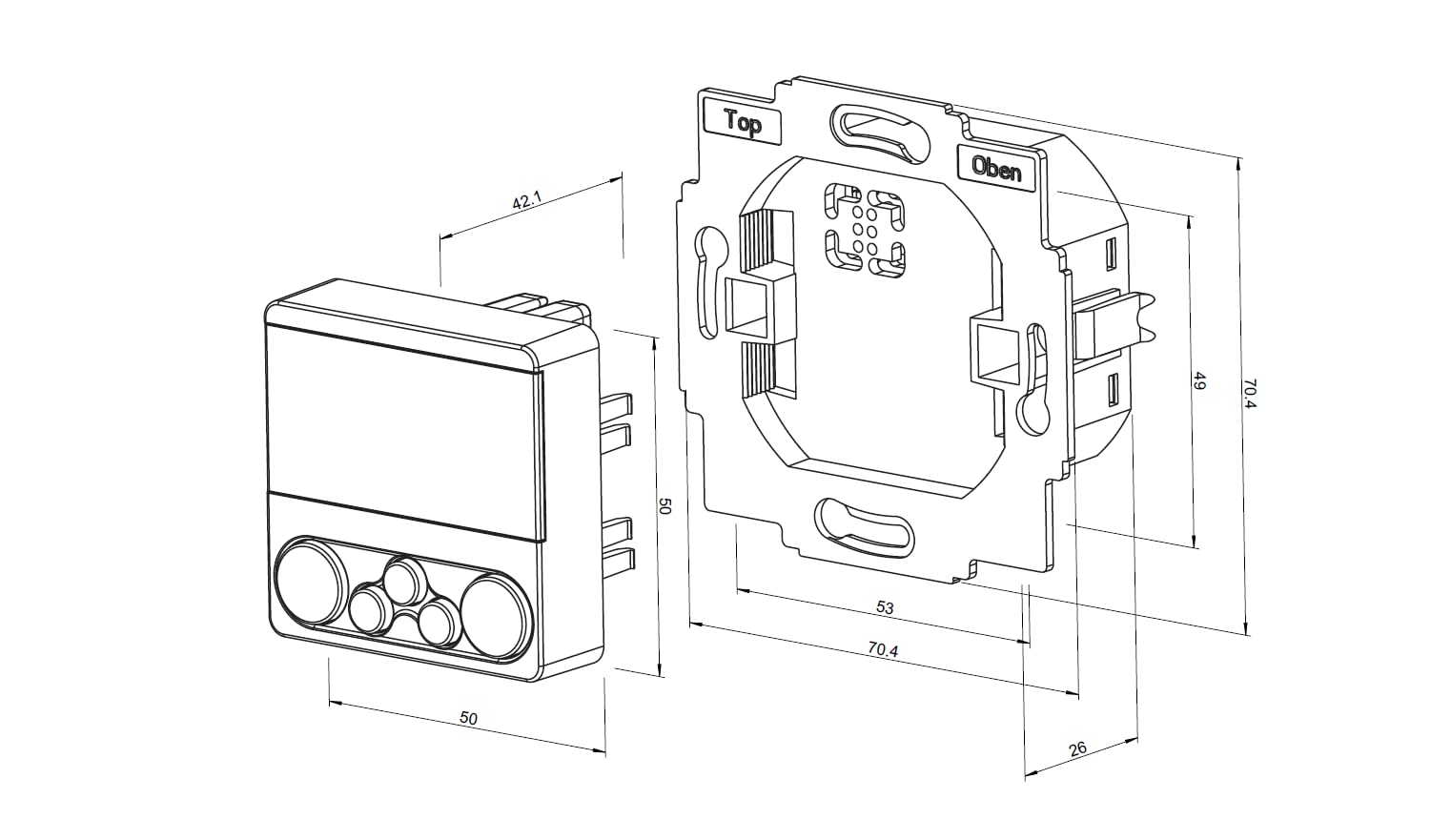 eUHR eU220, temporizador para control de persianas, persianas, toldos mediante motores tubulares comunes, funcionamiento manual/automático, programa semanal/fin de semana (blanco tráfico)