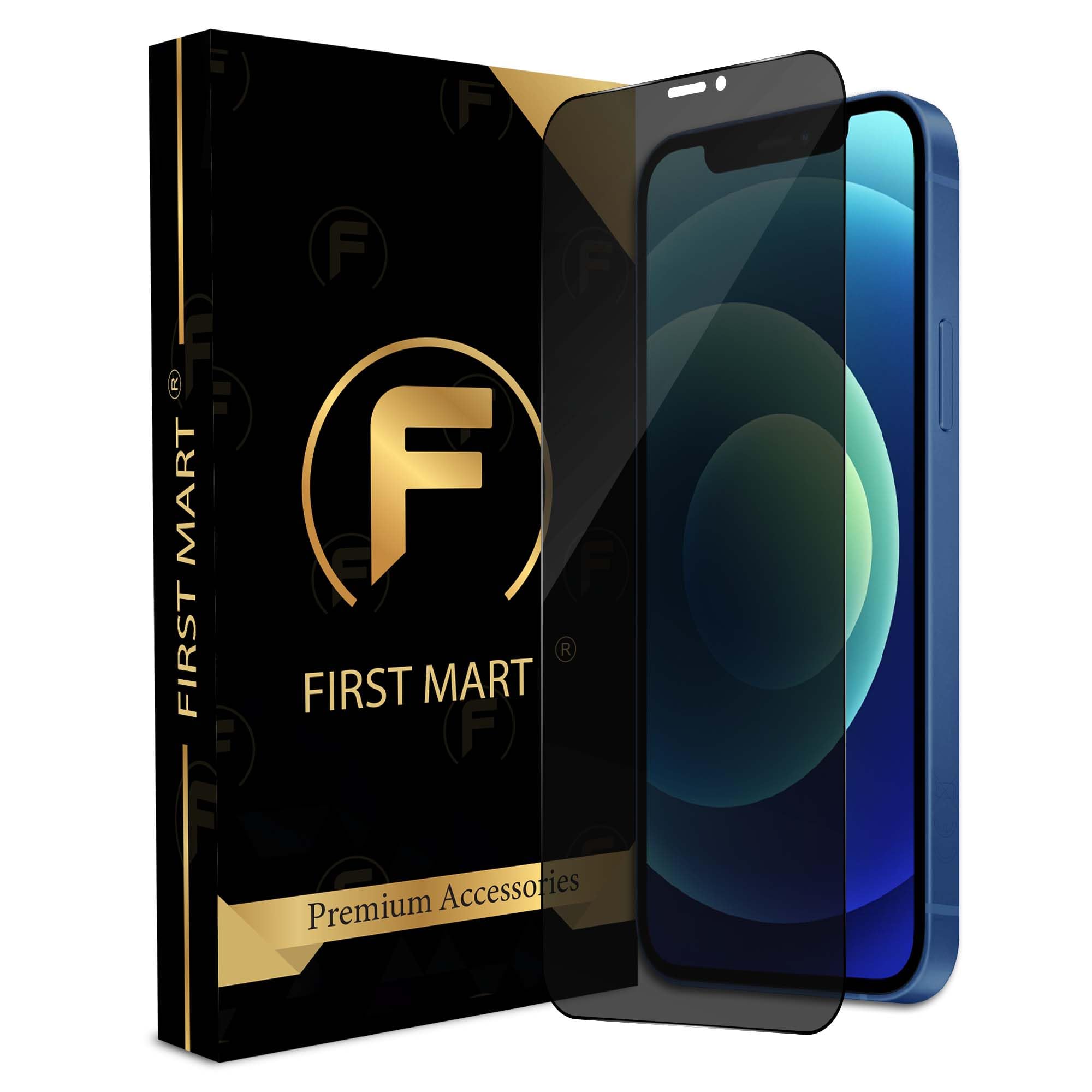 FIRST MART Edge to Edge Privacy Tempered Glass for iPhone 12 / iPhone 12 Pro Full Screen Coverage with Easy Installation Kit | Black Glossy (B0BY4HY2K4) Amazon Price History, Amazon Price Tracker