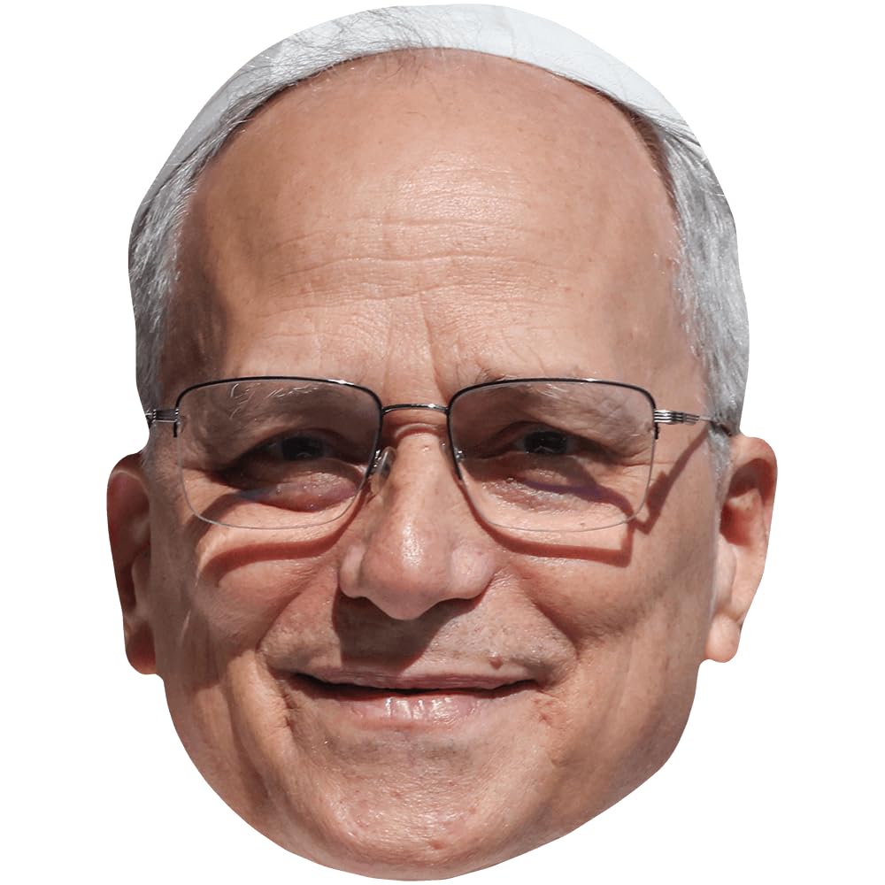 Pope Leo XIV (Glasses) Celebrity Mask, Flat Card Face, Fancy Dress Mask