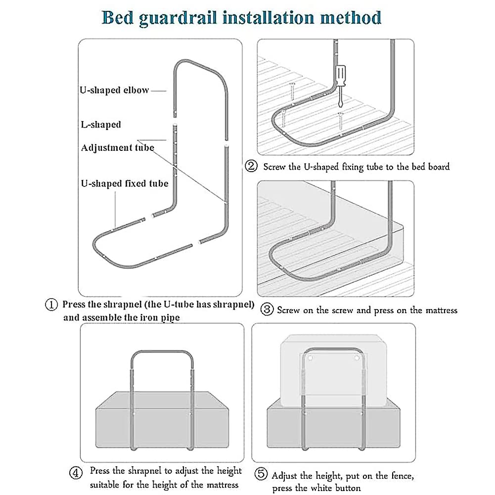 Barandilla de Seguridad para Cama de Altura Ajustable, barandilla de Seguridad anticaída para Cama de niños, para Camas pequeñas o para Adultos, 1 Pieza (tamaño: 60 cm, Color: Rosa)