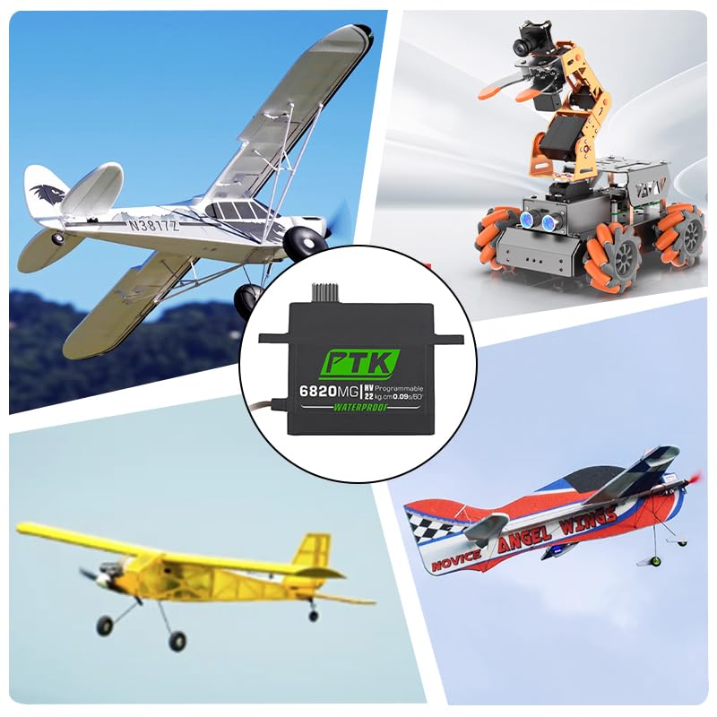 PTK 6820 MG All-metal gear 20kg high-speed large-torque servo motor RC car model fixed-wing U300 (6pcs)