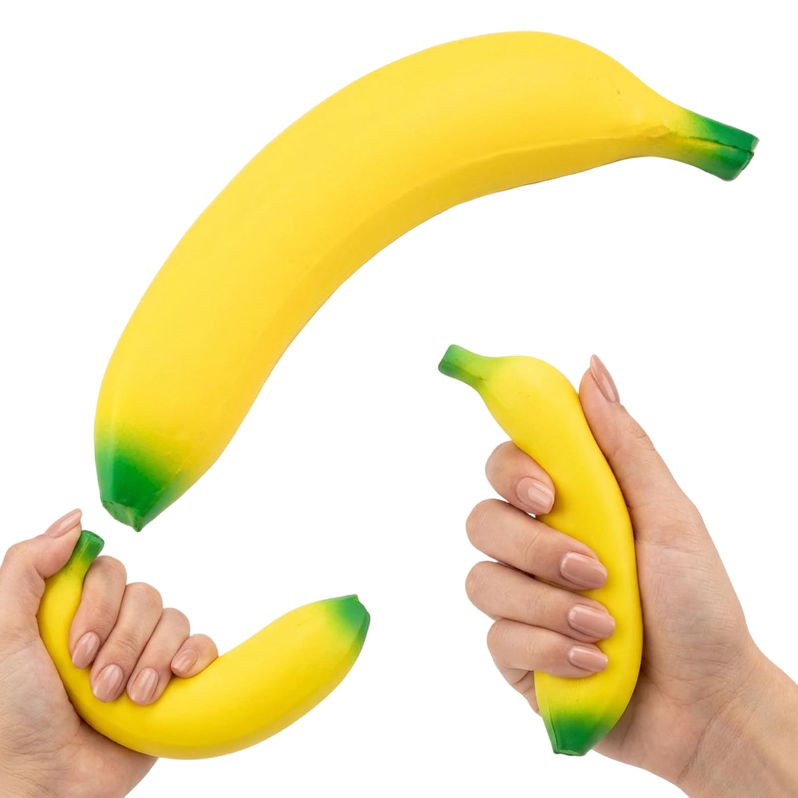 1Pcs Banana Fidget, Giant Banana Sensory Stress Relief for Focus and Anxiety Management, Big Banana Desk Toy for Office and Classroom Use, Jumbo Banana Fruit Design for Travel and Gifts