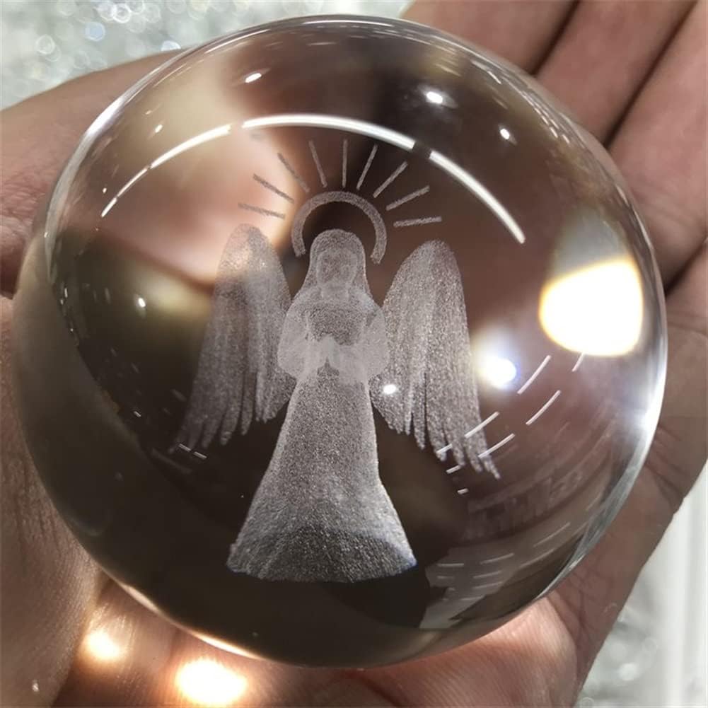 Home Collections Home Decor, Natural Angel Crystal Glass Laser Engraved Christmas Love Gift Home Decoration Globe Gifts,Natural Crystal (Color : Grey) (Color : Grey)