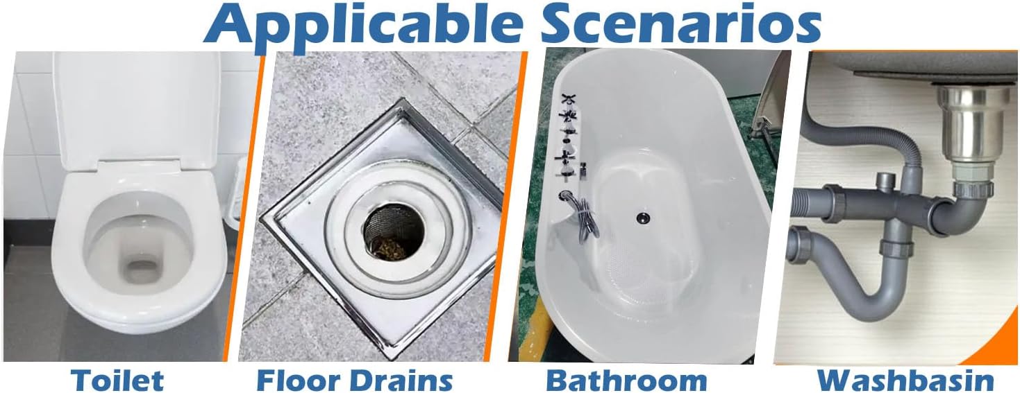 WALFRONT 8Pcs Drain Snake Drill Attachment, Multi Functional Cutting Head Kit with Expandable Cutter for 5/16in to 3/4in Cable Cleaning Machine Replacement Parts