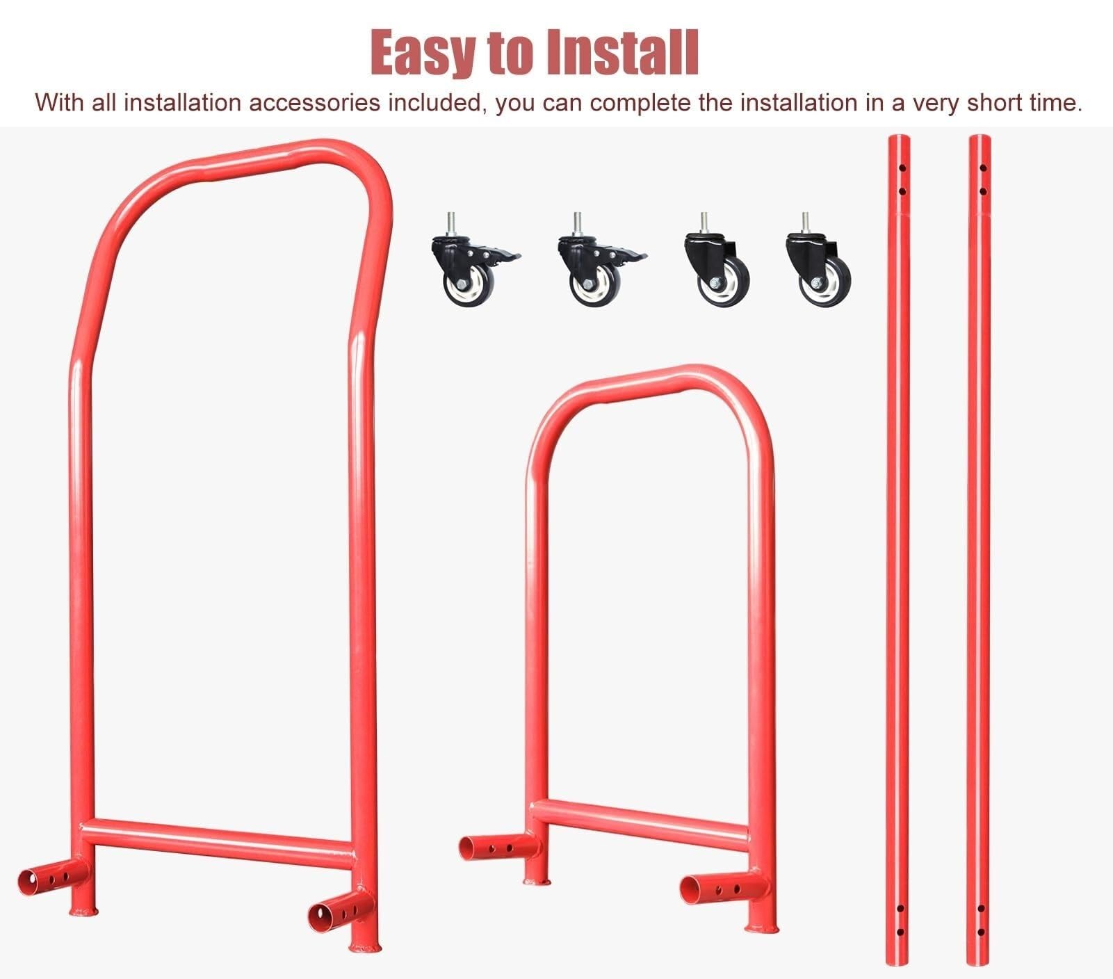 Porta Pneumatici con Ruote, Supporto per Pneumatici da Garage con Maniglia e Ruota, Organizer per mozzi e Cerchi in Metallo