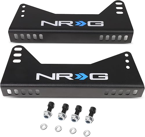 NRG Innovations NRG-RSC-100MB - Kit de soporte de montaje lateral ajustable para asiento de carreras, cubo de acero suave, recubrimiento en polvo