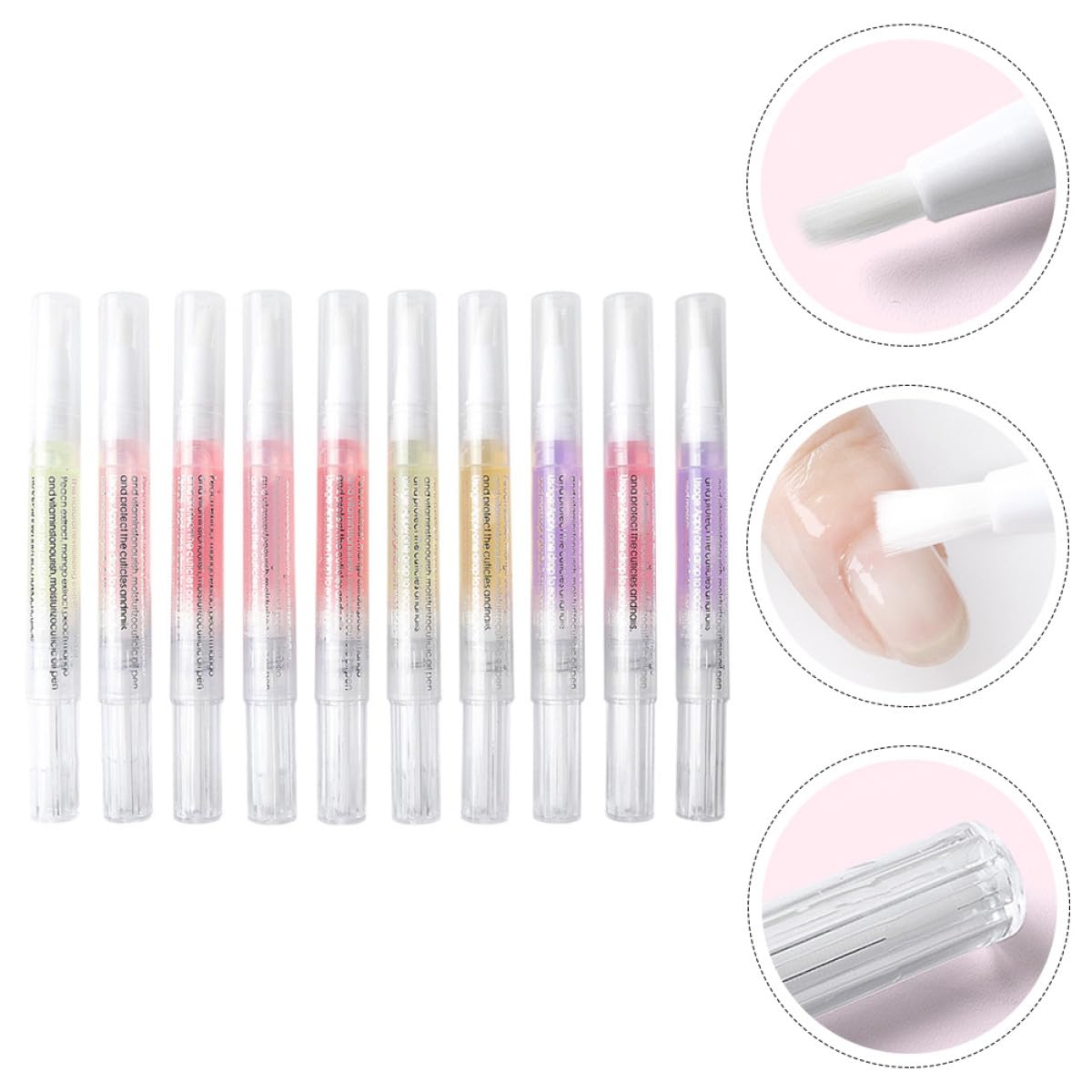 Lápiz para Cutículas de Manicura Aceite Nutritivo, 10 Unidades, Repara Uñas Ásperas, Portátil para Uso en Salón de Manicura Casa Varios estilos