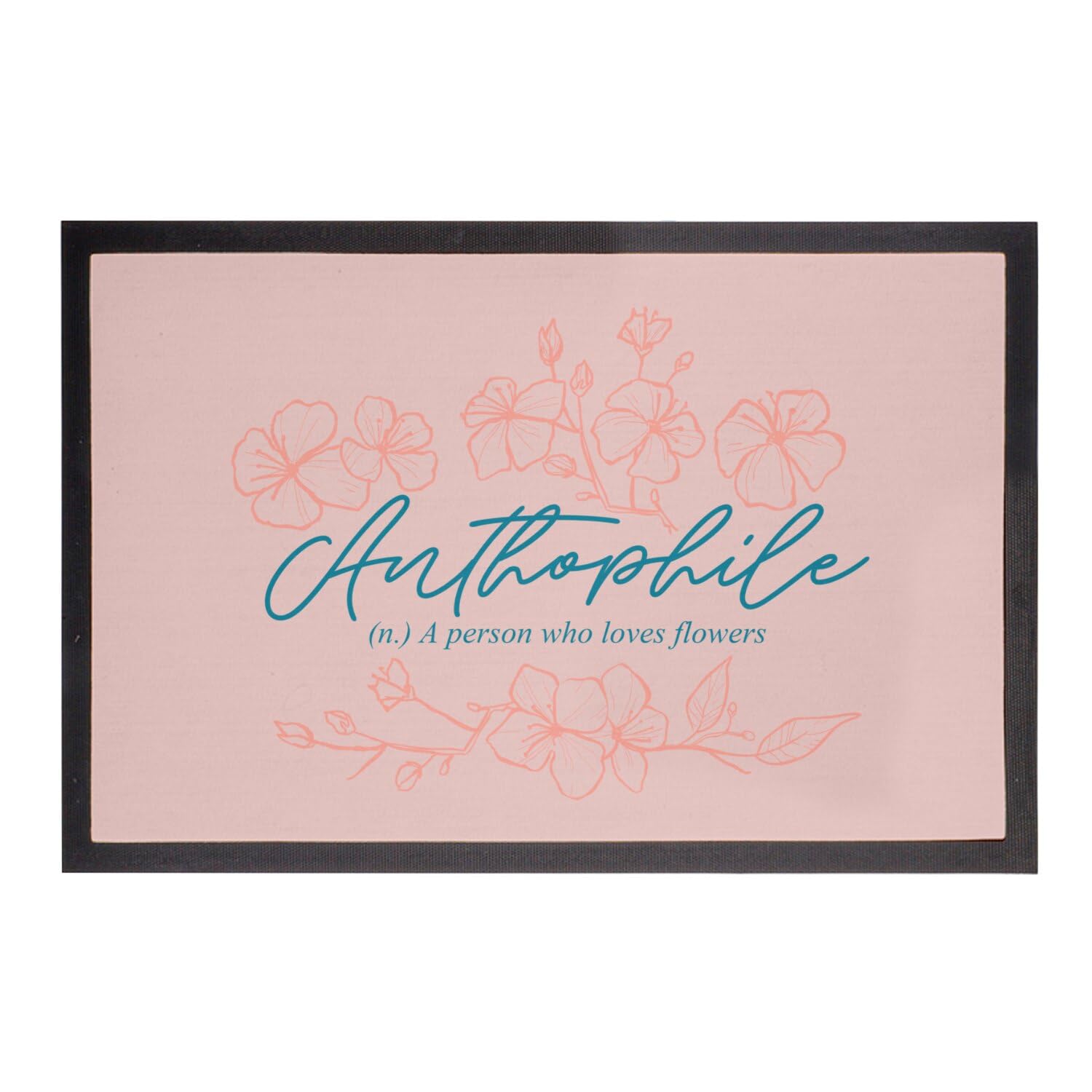 Paillasson rose Anthophile 75x50 cm tapis d'entrée design fleur nature