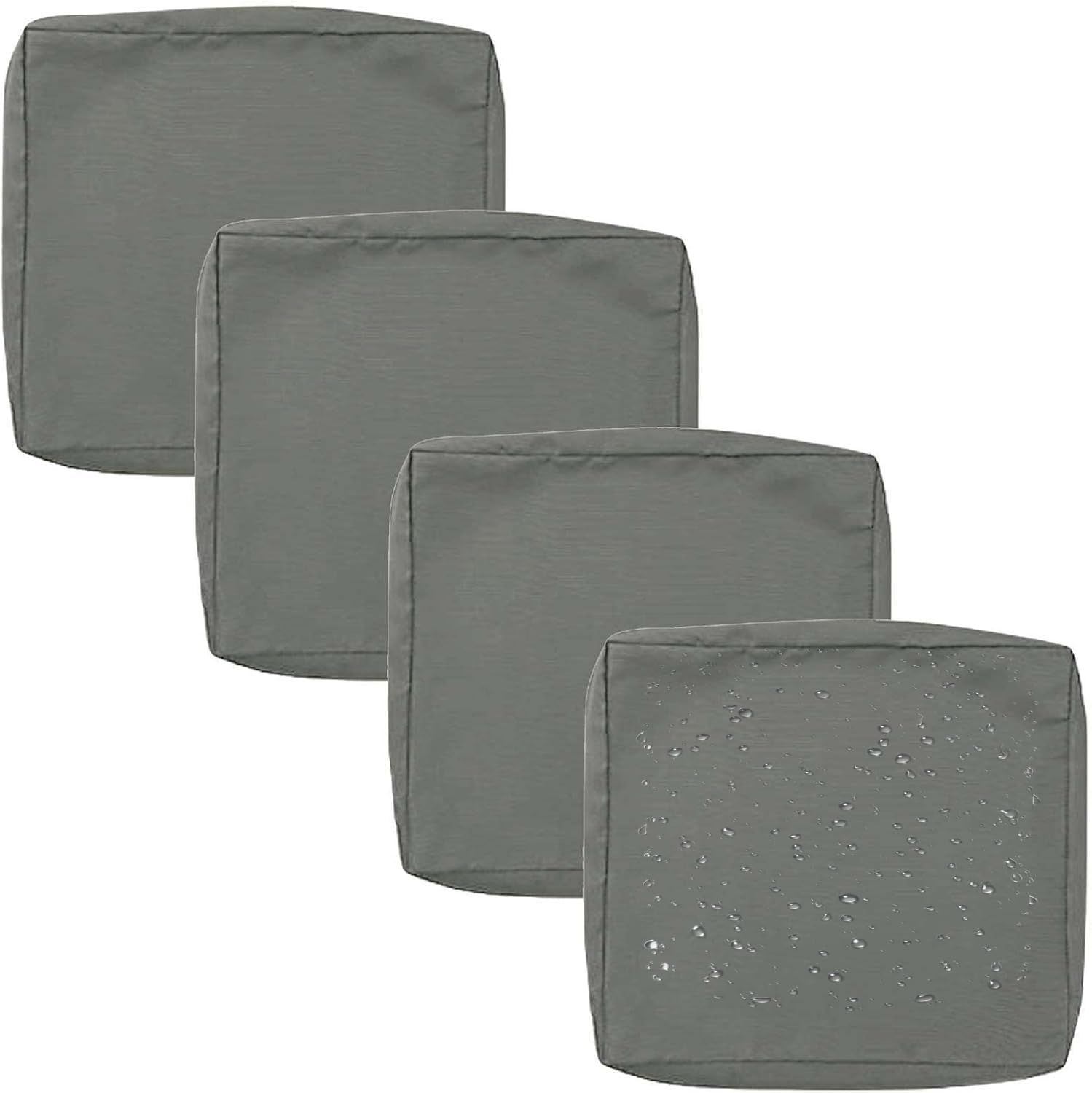 1/2/4 Pack Waterproof Sofa Seat Cushion Covers with Zipper for Outdoor and Indoor/Patio/Garden/Rattan/Chairs Furniture Protectors Cover 50/60cm Cushion Slipcover Removable(Color 1,50x50x5cm(4pcs))