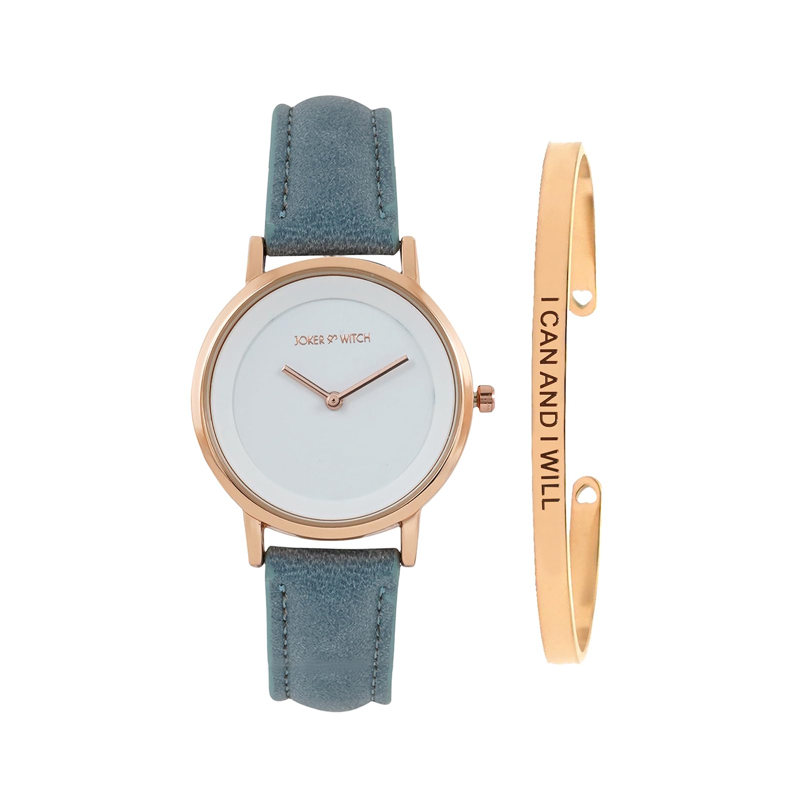 Joker & Witch Leather Women Shauna Analog Watch Bracelet Stack, White Dial, Blue Band (B0C7LBNBTJ) Amazon Price History, Amazon Price Tracker