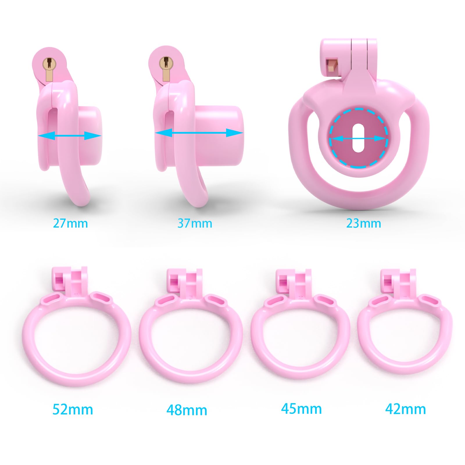 Gabbia Fitness invertita, Set di Protezione Fitness Maschile con 4 Anelli e 1 Cintura Regolabile, Set Invisibile Leggero e Traspirante -A64IT