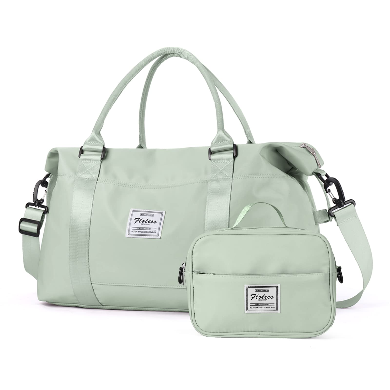 Travel duffle bag, B-WhiteGreen--with Toiletry bag